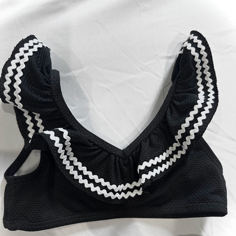 Janie and Jack Sz 3 Black and White Ruffle Bikini Set - Picture 3 of 4